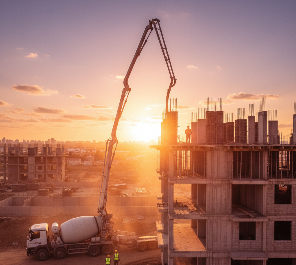 Modern concrete mixing facility