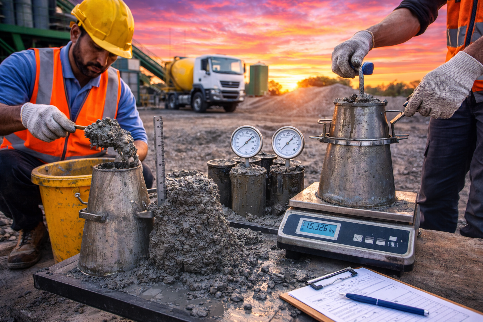 Industrial RMC facility with automated batching plants